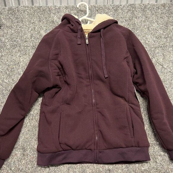Victory Outfitters Sweater Jacket Men XL Maroon Full Zip Hooded Black Currant - Picture 1 of 10